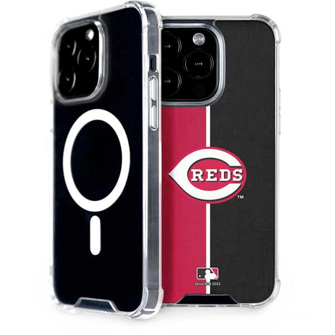 MLB Cincinnati Reds Split iPhone 15 Pro MagSafe Case