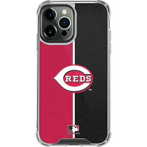 MLB Cincinnati Reds Split iPhone 14 Pro Max Clear Case