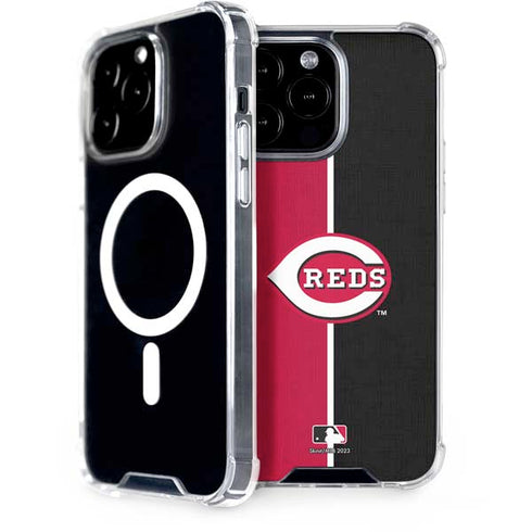 MLB Cincinnati Reds Split iPhone 14 Pro Max MagSafe Case