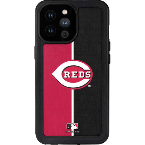 MLB Cincinnati Reds Split iPhone 14 Pro Max Waterproof Case