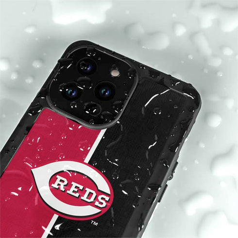 MLB Cincinnati Reds Split iPhone 14 Pro Max Waterproof Case