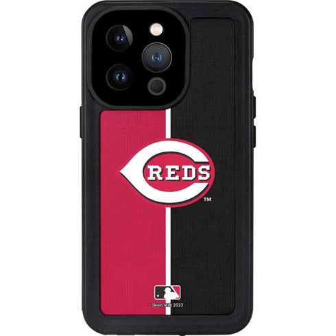 MLB Cincinnati Reds Split iPhone 14 Pro Waterproof Case