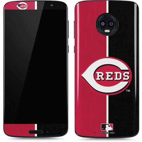 MLB Cincinnati Reds Split Moto G6 Skin