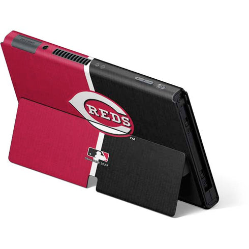 MLB Cincinnati Reds Split Nintendo Switch OLED (2021) Skin