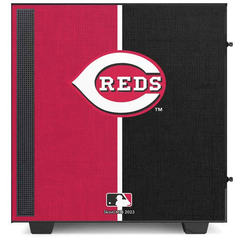 MLB Cincinnati Reds Split NZXT H510 Compact ATX Mid-Tower Case Skin