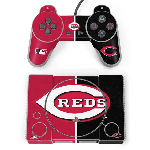 MLB Cincinnati Reds Split PlayStation Classic Bundle Skin