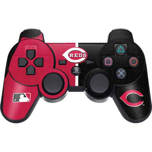 MLB Cincinnati Reds Split PS3 Dual Shock wireless controller Skin