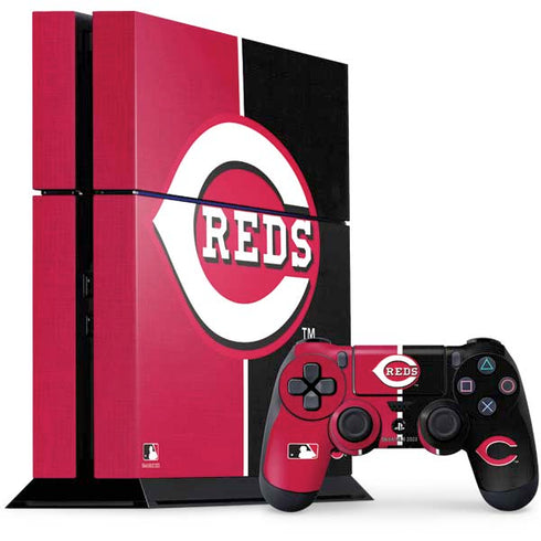 MLB Cincinnati Reds Split PS4 Console and Controller Bundle Skin