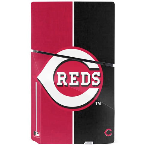 MLB Cincinnati Reds Split PS5 Slim Disk Console Skin