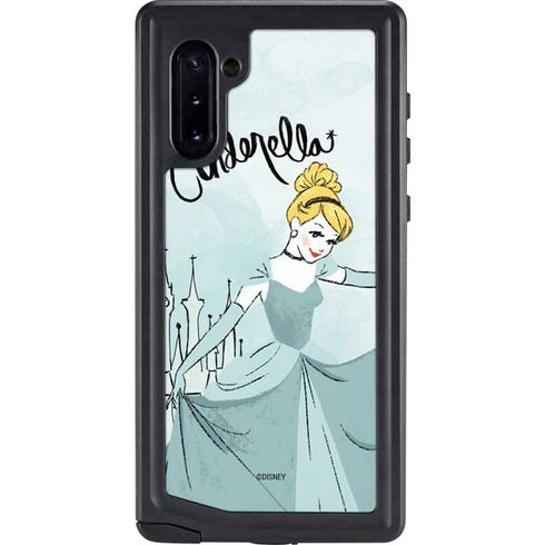 Disney Princess Cinderella Curtsy Art Galaxy Note 10 Waterproof Case
