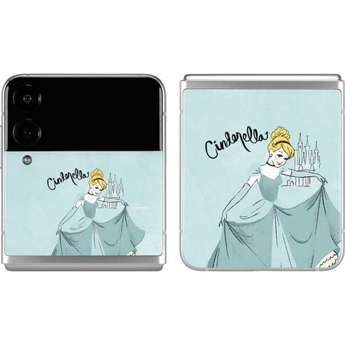 Disney Princess Cinderella Curtsy Art Galaxy Z Flip4 5G Skin