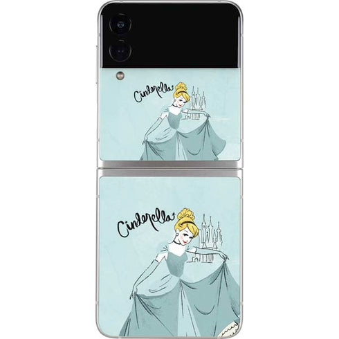 Disney Princess Cinderella Curtsy Art Galaxy Z Flip4 5G Skin