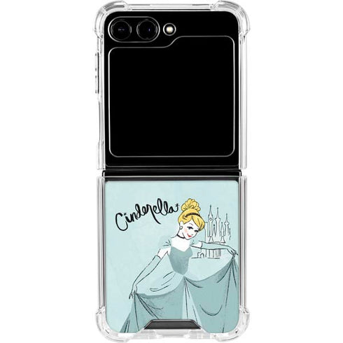 Disney Princess Cinderella Curtsy Art Galaxy Z Flip5 5G Clear Case
