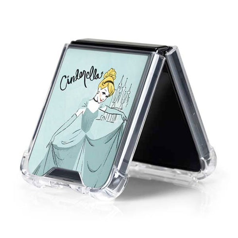 Disney Princess Cinderella Curtsy Art Galaxy Z Flip5 5G Clear Case