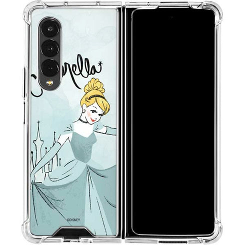 Disney Princess Cinderella Curtsy Art Galaxy Z Fold4 5G Clear Case