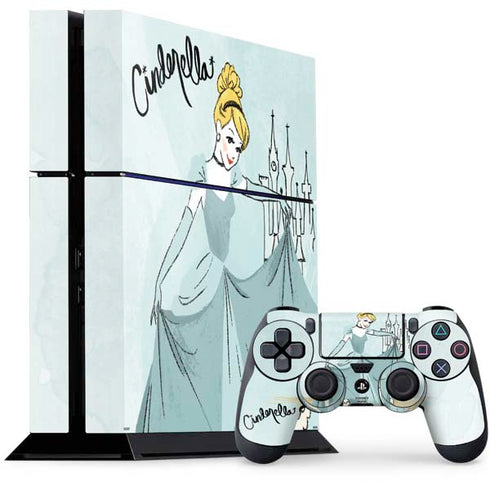 Disney Princess Cinderella Curtsy Art PS4 Console and Controller Bundle Skin