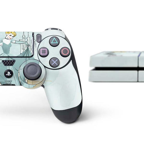 Disney Princess Cinderella Curtsy Art PS4 Console and Controller Bundle Skin