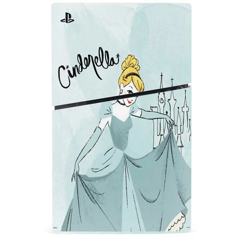 Disney Princess Cinderella Curtsy Art PS5 Slim Digital Edition Bundle Skin