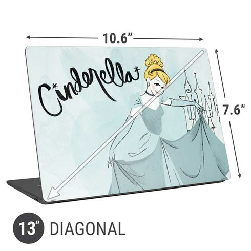 Disney Princess Cinderella Curtsy Art Universal Laptop 13in (10.6 x 7.6in) Skin