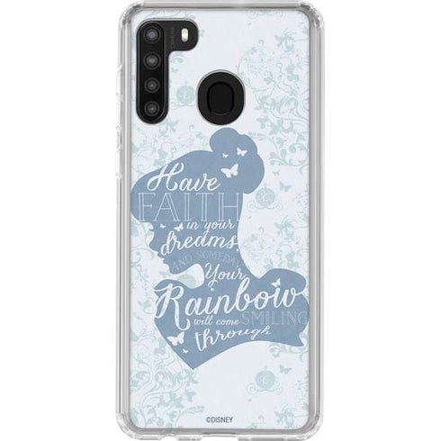 Disney Cinderella Faith In Your Dreams Silhouette Galaxy A21 Clear Case