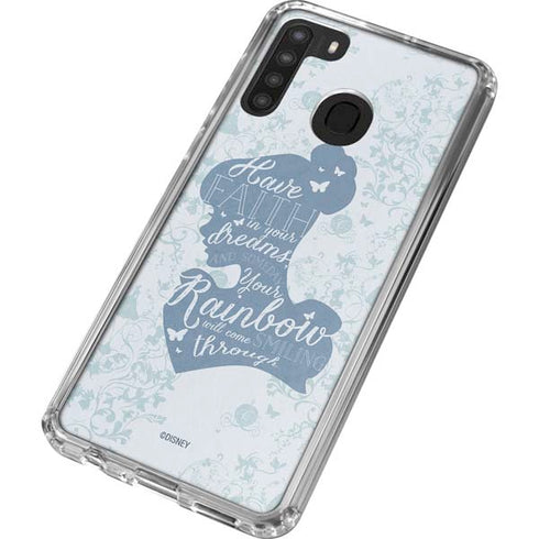 Disney Cinderella Faith In Your Dreams Silhouette Galaxy A21 Clear Case