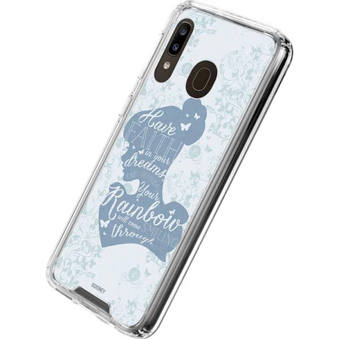 Disney Cinderella Faith In Your Dreams Silhouette Galaxy A30 Clear Case