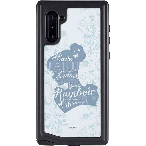 Disney Cinderella Faith In Your Dreams Silhouette Galaxy Note 10 Waterproof Case