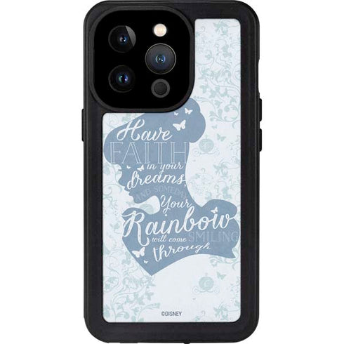 Disney Cinderella Faith In Your Dreams Silhouette iPhone 14 Pro Waterproof Case