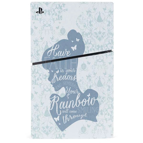 Disney Cinderella Faith In Your Dreams Silhouette PS5 Slim Disk Console Skin