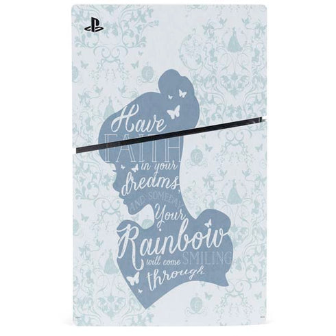Disney Cinderella Faith In Your Dreams Silhouette PS5 Slim Digital Edition Bundle Skin