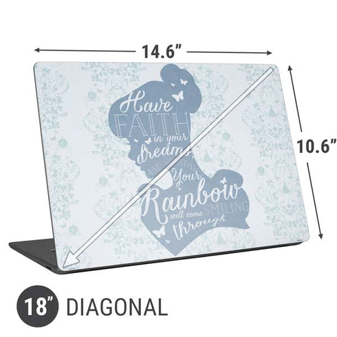 Disney Cinderella Faith In Your Dreams Silhouette Universal Laptop 18in (14.6 x 10.6in) Skin