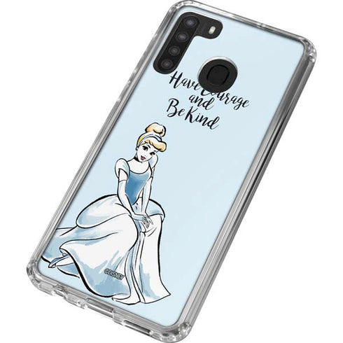 Disney Princess Cinderella Have Courage and Be Kind Art Galaxy A21 Clear Case