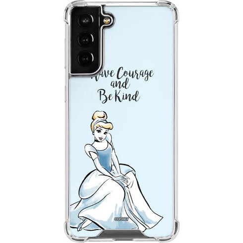 Disney Princess Cinderella Have Courage and Be Kind Art Galaxy S21 FE Clear Case