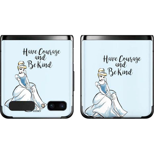 Disney Princess Cinderella Have Courage and Be Kind Art Galaxy Z Flip Skin