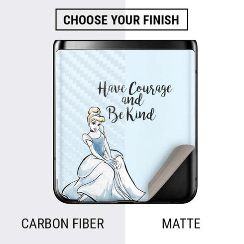 Disney Princess Cinderella Have Courage and Be Kind Art Galaxy Z Flip Skin