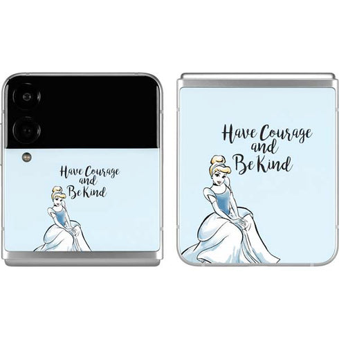 Disney Princess Cinderella Have Courage and Be Kind Art Galaxy Z Flip4 5G Skin
