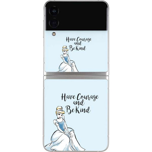 Disney Princess Cinderella Have Courage and Be Kind Art Galaxy Z Flip4 5G Skin