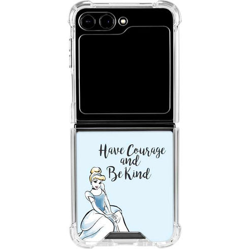 Disney Princess Cinderella Have Courage and Be Kind Art Galaxy Z Flip5 5G Clear Case