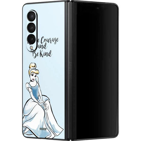 Disney Princess Cinderella Have Courage and Be Kind Art Galaxy Z Fold3 5G Skin