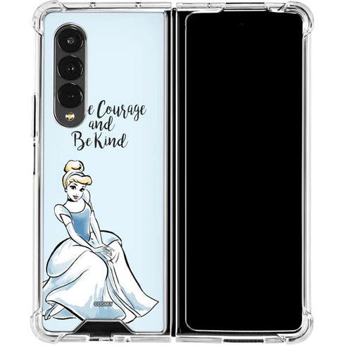 Disney Princess Cinderella Have Courage and Be Kind Art Galaxy Z Fold4 5G Clear Case