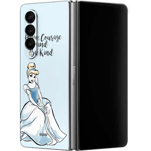 Disney Princess Cinderella Have Courage and Be Kind Art Galaxy Z Fold4 5G Skin