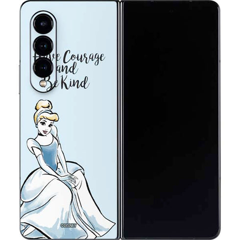 Disney Princess Cinderella Have Courage and Be Kind Art Galaxy Z Fold4 5G Skin