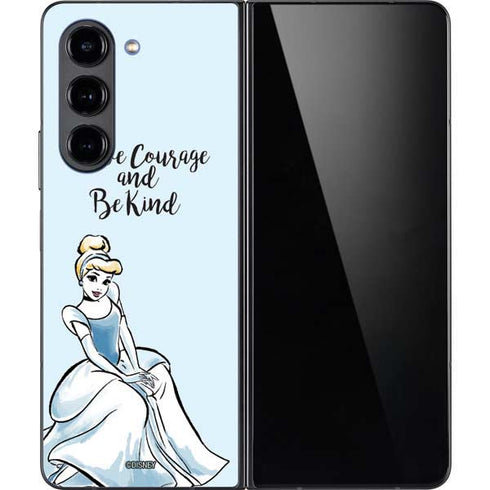 Disney Princess Cinderella Have Courage and Be Kind Art Galaxy Z Fold5 5G Skin
