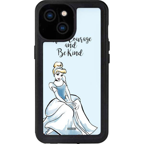 Disney Princess Cinderella Have Courage and Be Kind Art iPhone 15 Waterproof Case