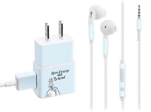Disney Princess Cinderella Have Courage and Be Kind Art Phone Charger Skin