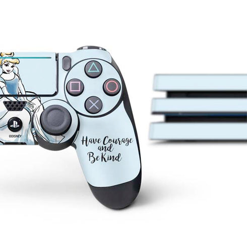 Disney Princess Cinderella Have Courage and Be Kind Art PS4 Pro Bundle Skin