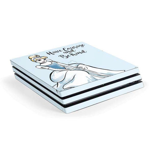 Disney Princess Cinderella Have Courage and Be Kind Art PS4 Pro Console Skin