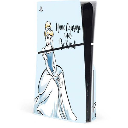 Disney Princess Cinderella Have Courage and Be Kind Art PS5 Slim Disk Console Skin