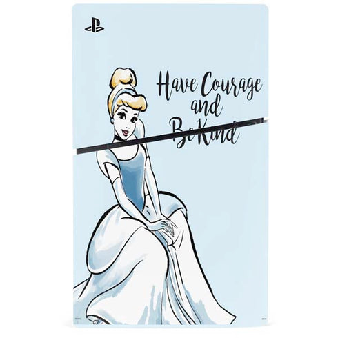 Disney Princess Cinderella Have Courage and Be Kind Art PS5 Slim Digital Edition Console Skin