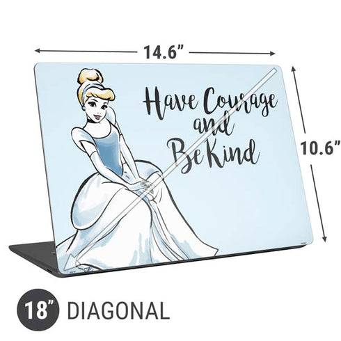 Disney Princess Cinderella Have Courage and Be Kind Art Universal Laptop 18in (14.6 x 10.6in) Skin